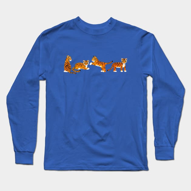 Tiger Cubs in a Row Long Sleeve T-Shirt by tangerinetane